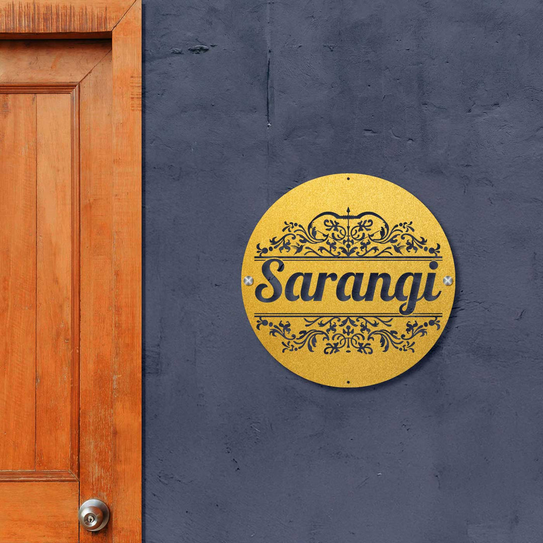 Personalized Laser Cut Round Steel Name Plate