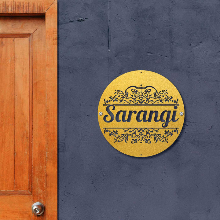 Personalized Laser Cut Round Steel Name Plate