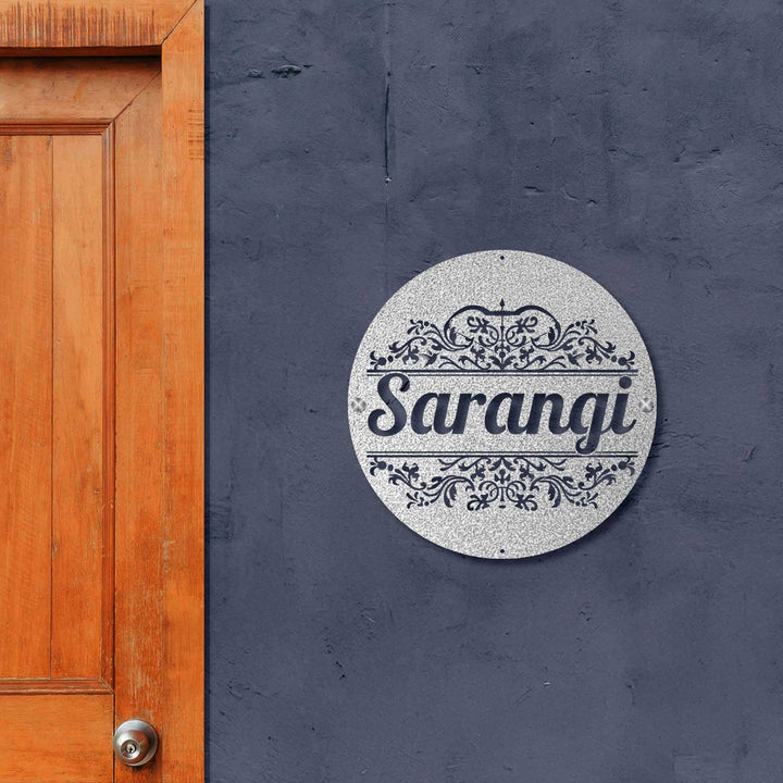 Personalized Laser Cut Round Steel Name Plate