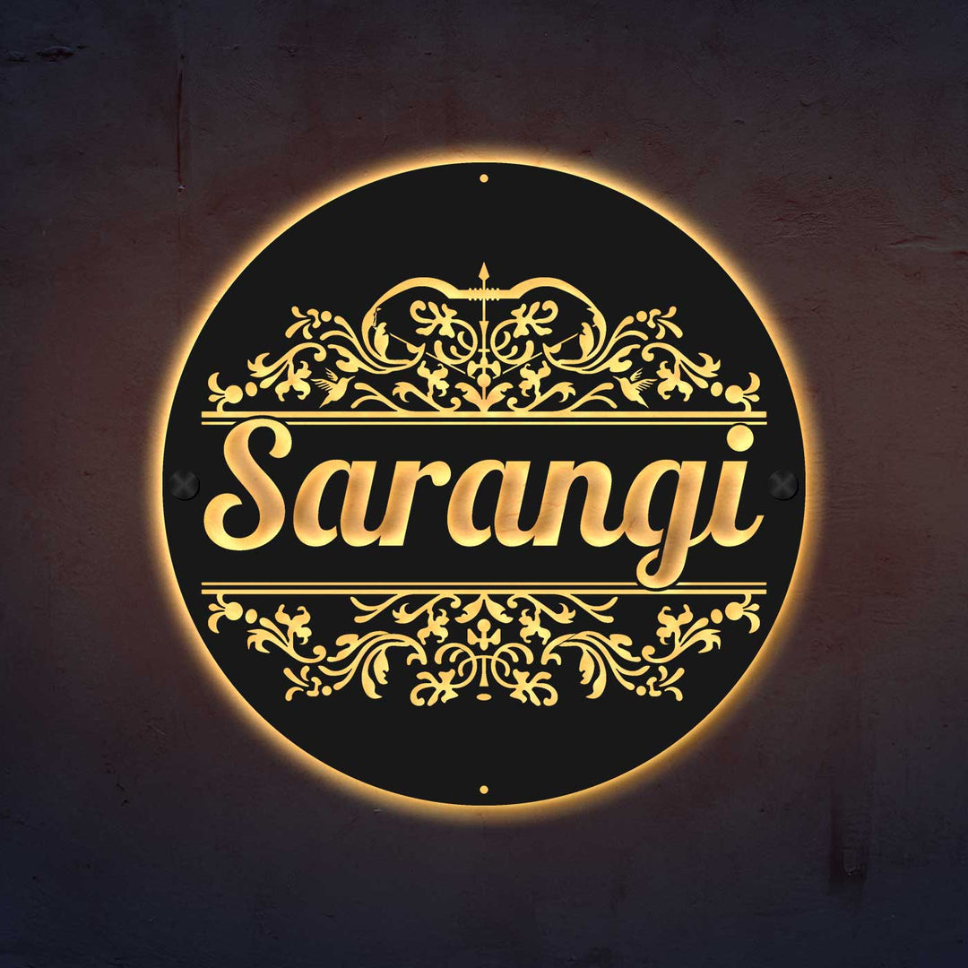 Personalized Laser Cut Round Steel Name Plate
