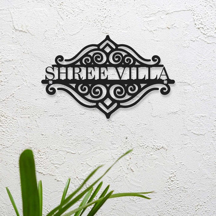 Personalized Laser Cut Sleek Design Steel Name Plate