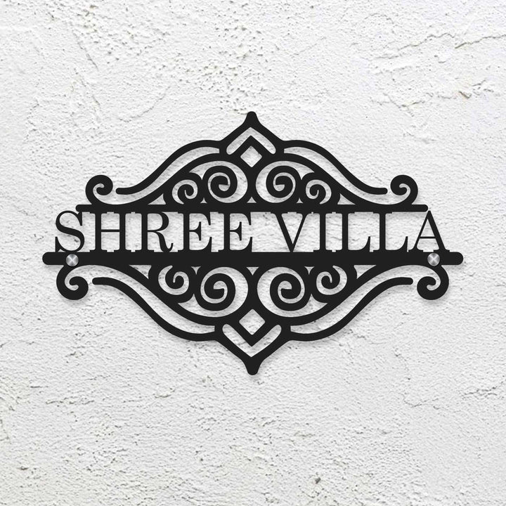 Personalized Laser Cut Sleek Design Steel Name Plate