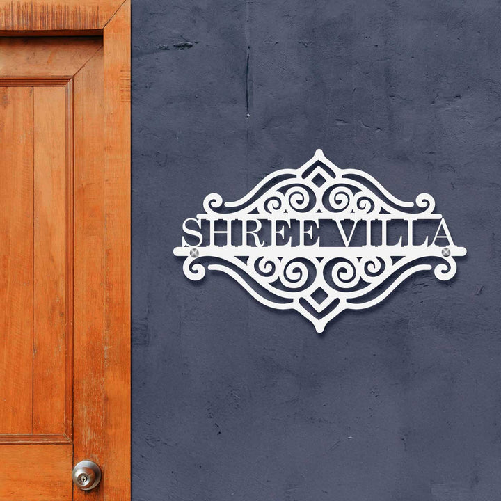 Personalized Laser Cut Sleek Design Steel Name Plate