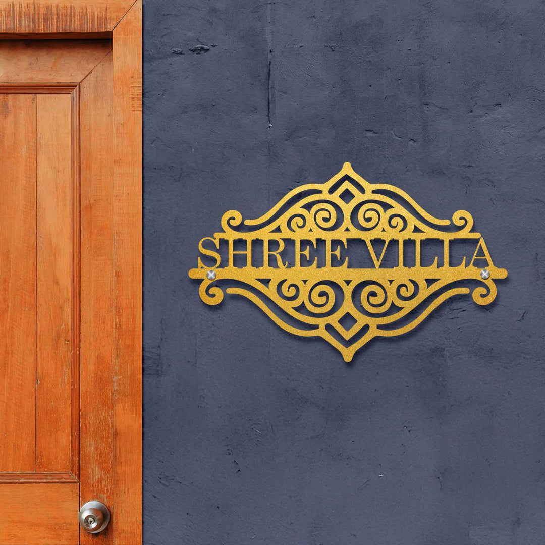 Personalized Laser Cut Sleek Design Steel Name Plate
