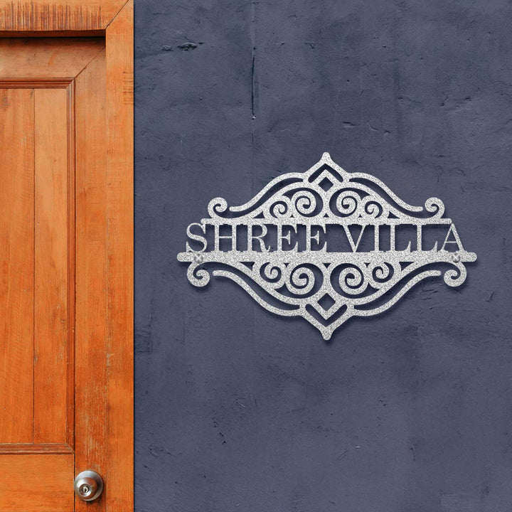 Personalized Laser Cut Sleek Design Steel Name Plate