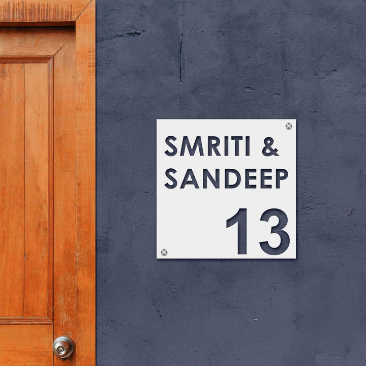 Personalized Laser Cut Square Shaped Steel Name Plate