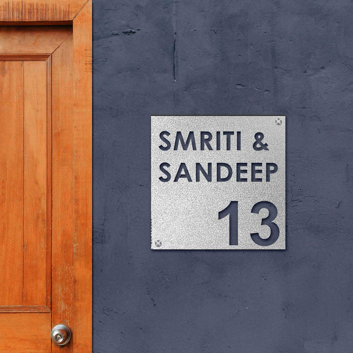 Personalized Laser Cut Square Shaped Steel Name Plate