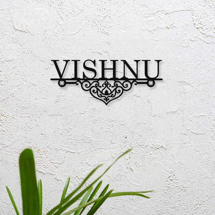 Personalized Laser Cut Elegant Design Steel Name Plate