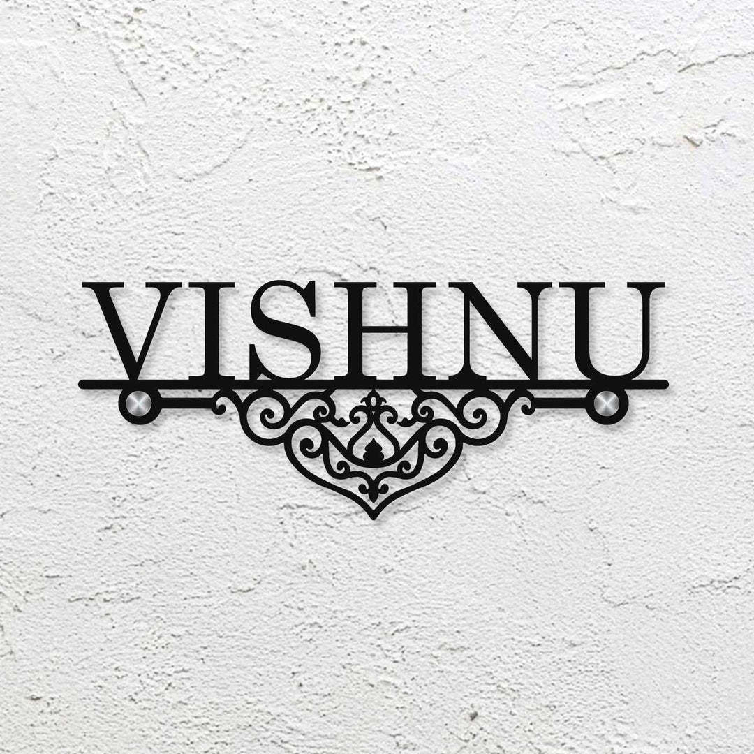 Personalized Laser Cut Elegant Design Steel Name Plate