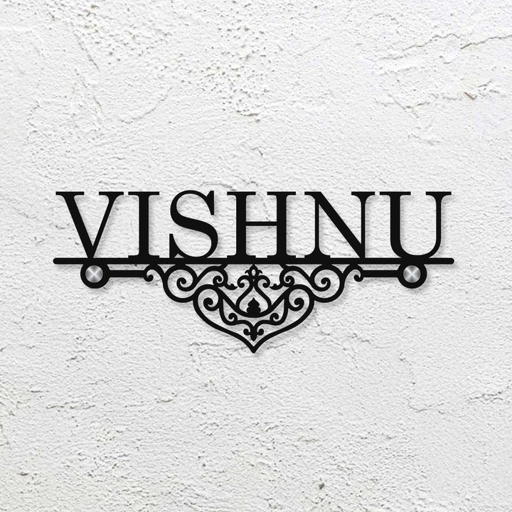 Personalized Laser Cut Elegant Design Steel Name Plate