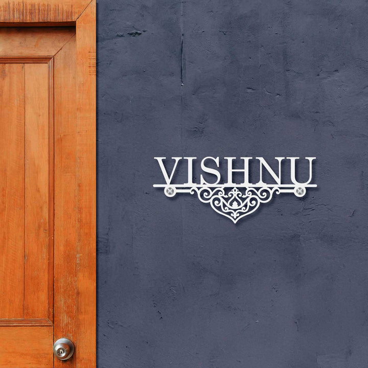 Personalized Laser Cut Elegant Design Steel Name Plate