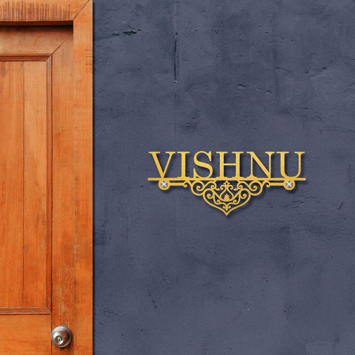 Personalized Laser Cut Elegant Design Steel Name Plate
