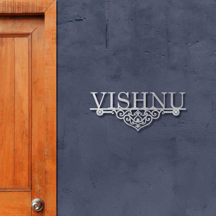 Personalized Laser Cut Elegant Design Steel Name Plate