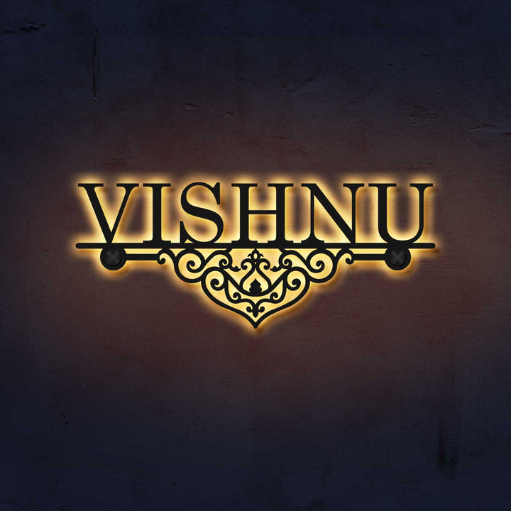 Personalized Laser Cut Elegant Design Steel Name Plate