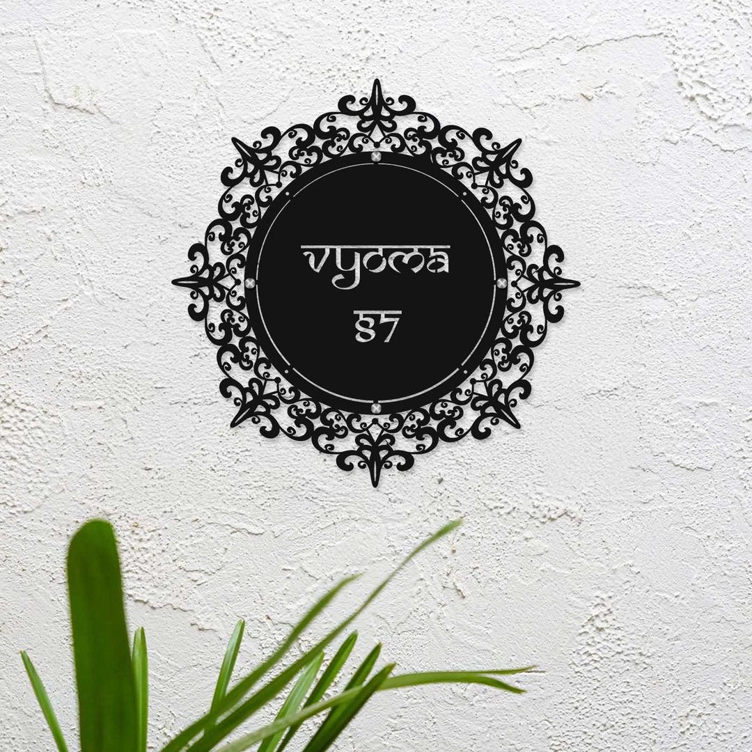 Personalized Laser Cut Round Steel Name Plate