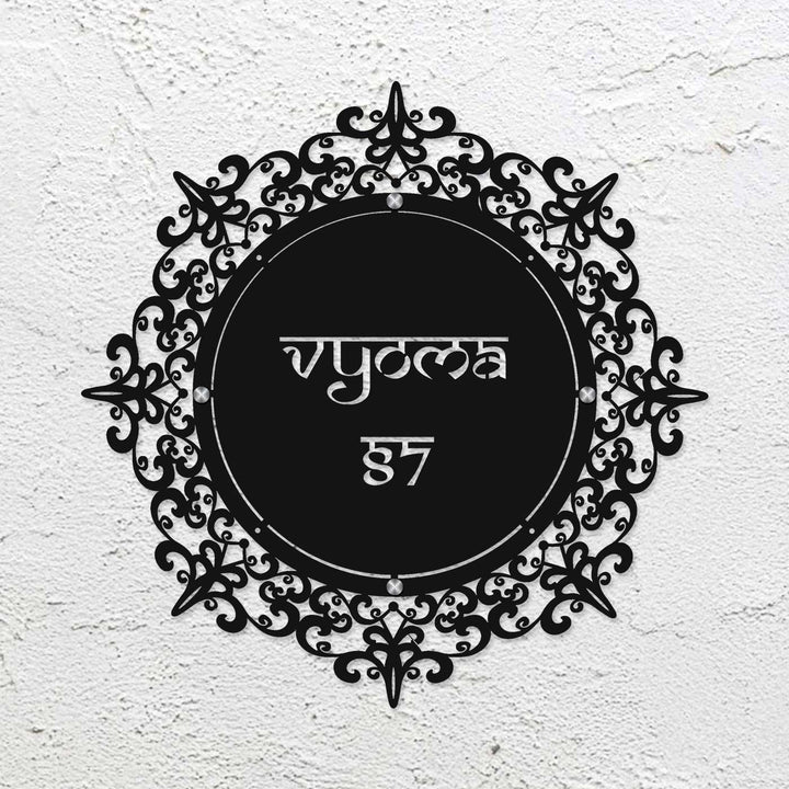 Personalized Laser Cut Round Steel Name Plate