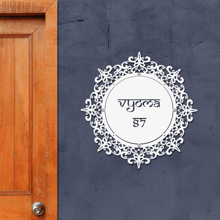 Personalized Laser Cut Round Steel Name Plate
