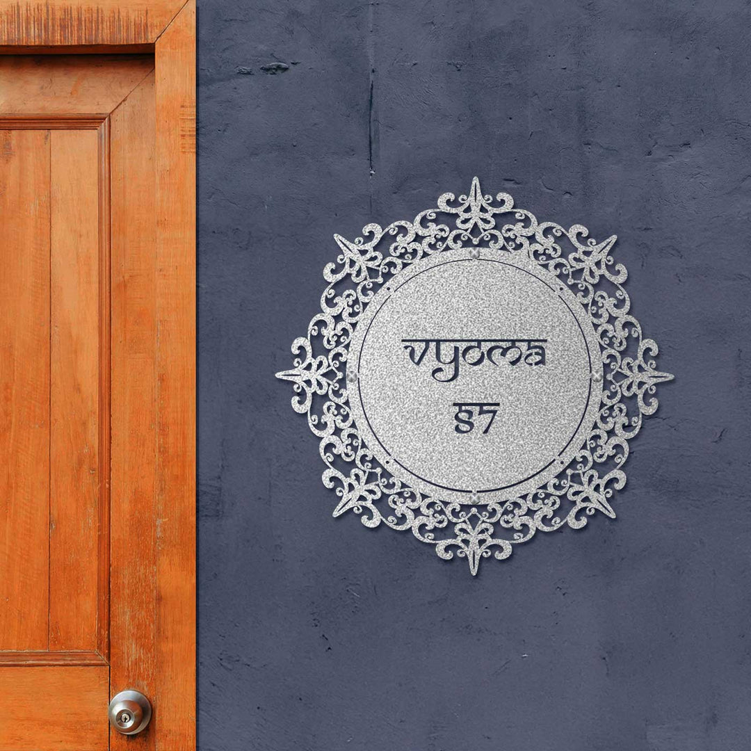 Personalized Laser Cut Round Steel Name Plate