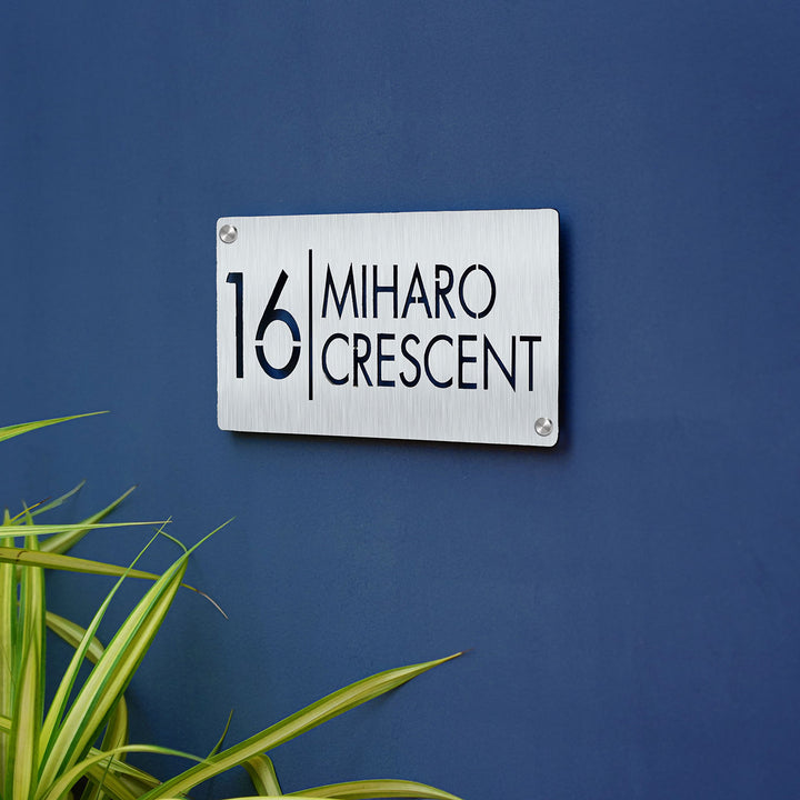 Personalized Weatherproof Rectangle Laser Cut Stainless Steel Name Plate