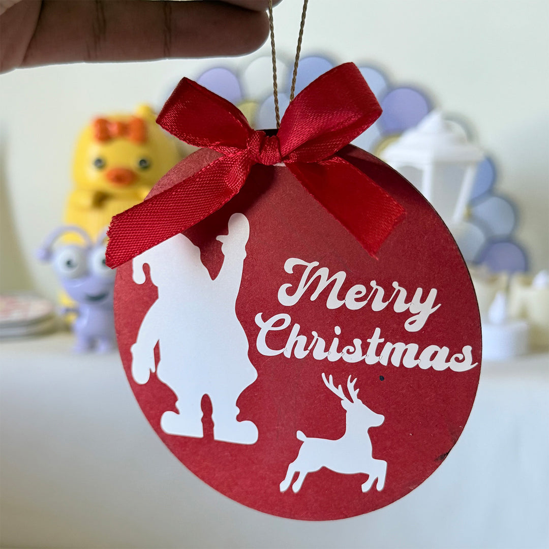 Personalized Santa & Christmas Tree Wooden Ornaments | Set of 2
