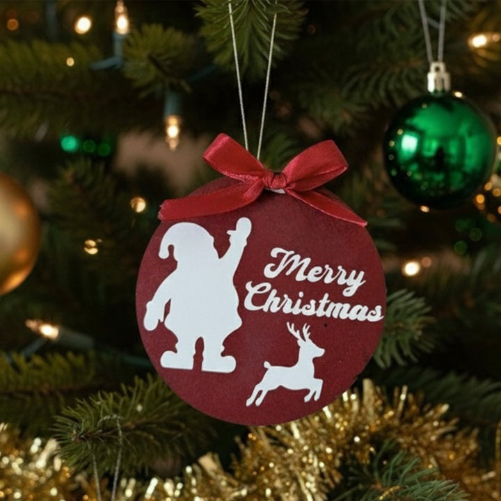 Personalized Santa & Christmas Tree Wooden Ornaments | Set of 2