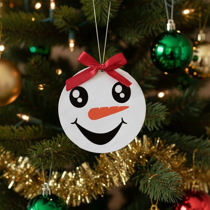 Personalized Snowflakes & Snowmen Wooden Christmas Tree Ornaments | Set of 2