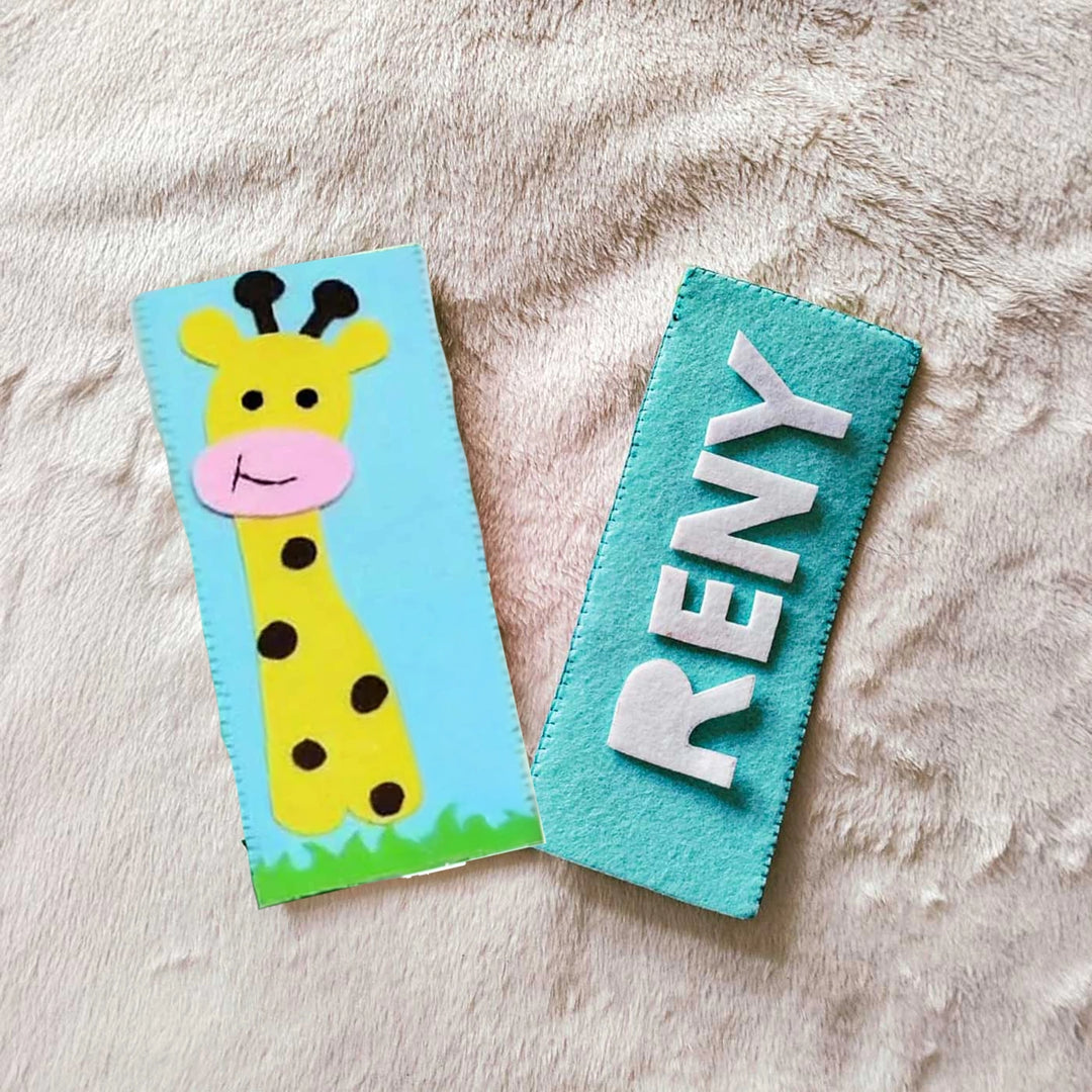 Personalized Cute Giraffe Theme Felt Pencil Pouch