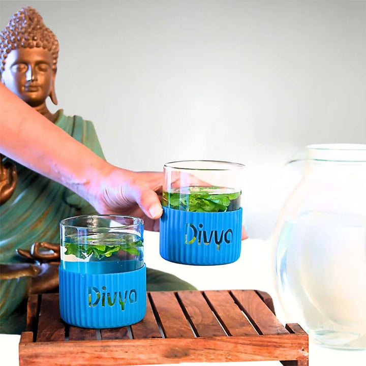 Personalized Borosilicate Glass Tumbler with Silicone Band  | 325 ml