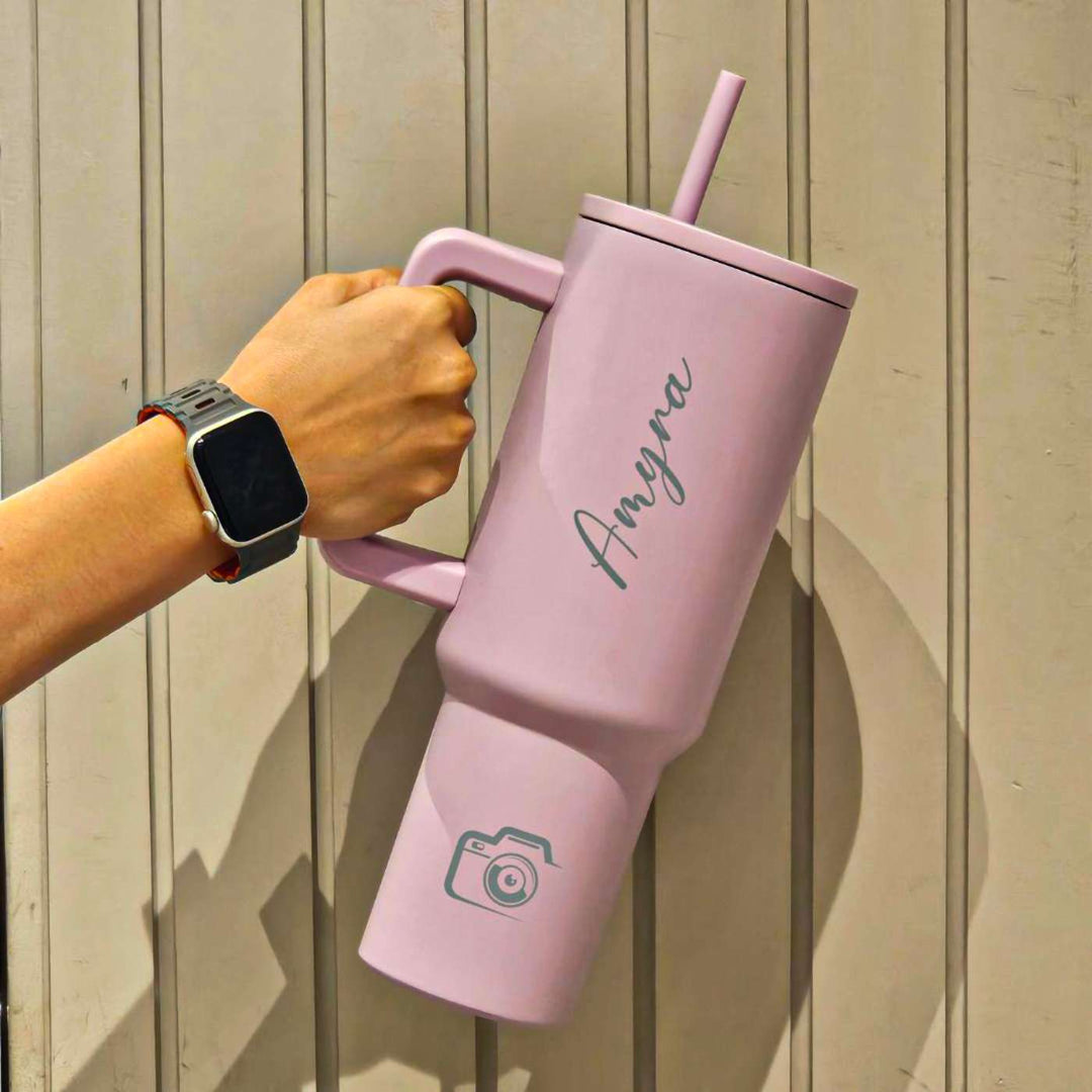 Personalized Insulated Stainless Steel Tumbler With Straw | 1200ml