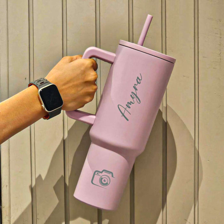 Personalized Insulated Stainless Steel Tumbler With Straw | 1200ml