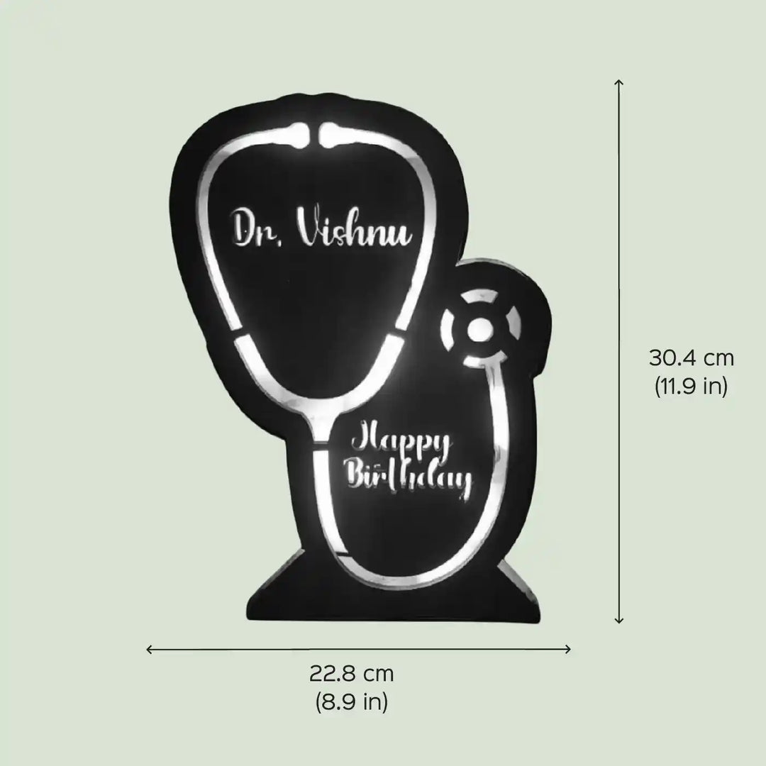 Personalized Doctor Theme MDF Wood Table Lamp
