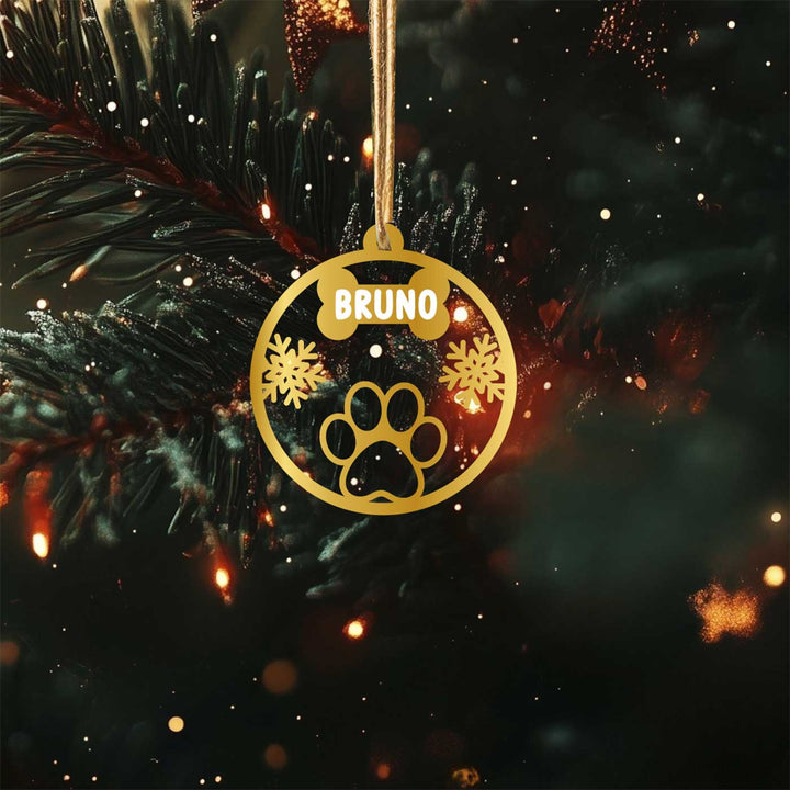 Personalized Pet Paw Acrylic Ornament For Christmas Tree Decoration