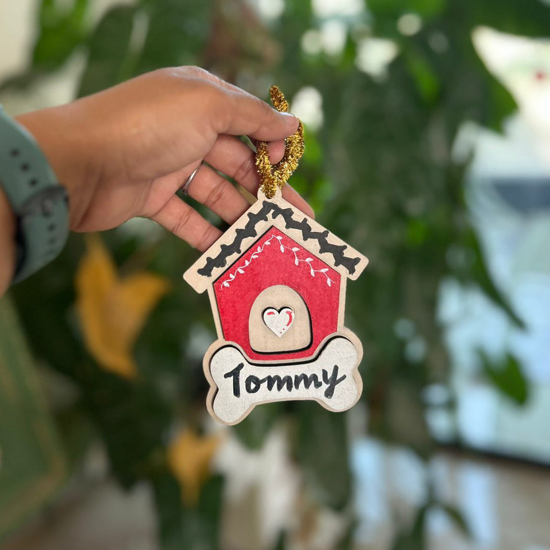 Personalized Hand-Painted Pet House Wooden Ornament For Christmas Decoration