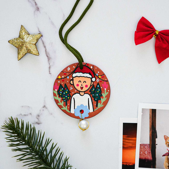 Photo Personalized Terracotta Ornament For Christmas Tree Decoration