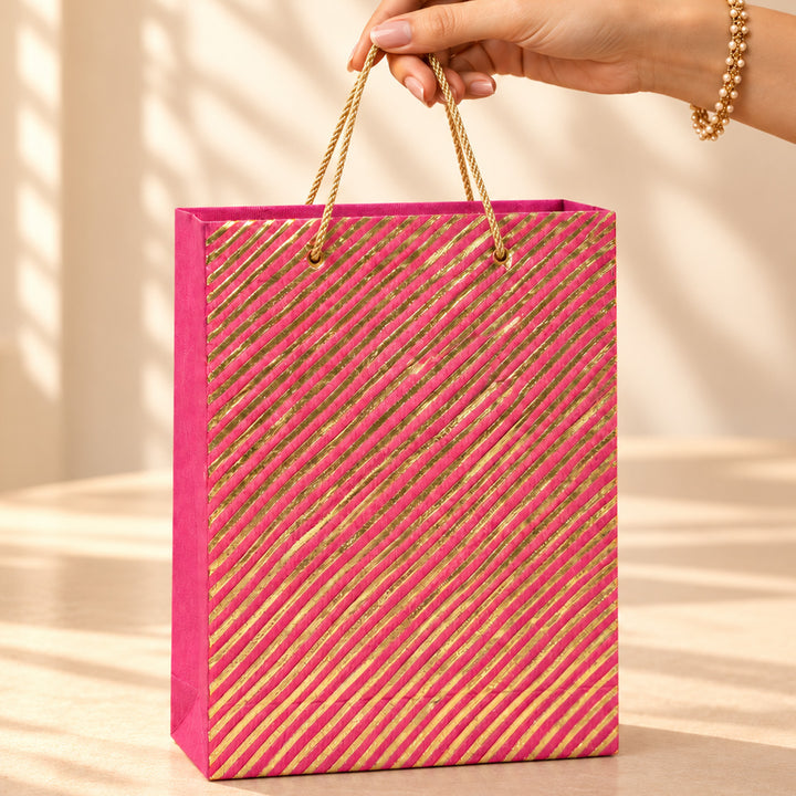 Handmade Gota Lace Work Small Paper Bag For Festive Gifting