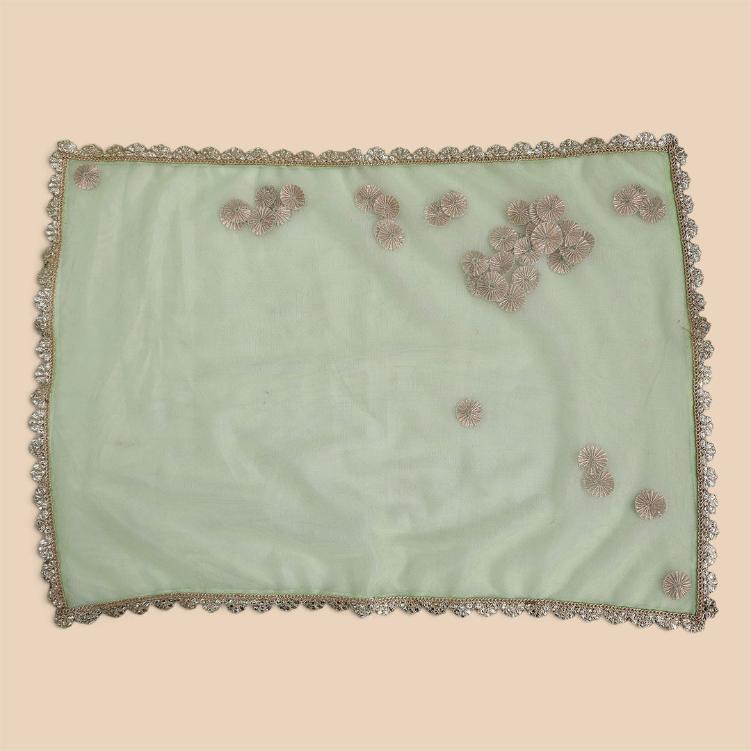 Gota Work Sheer Net Thali/Tray Cover For Festive Decor