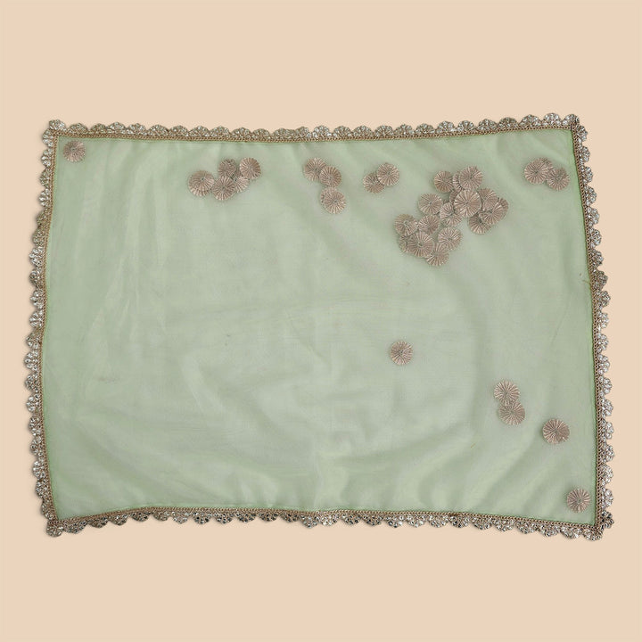 Gota Work Sheer Net Thali/Tray Cover For Festive Decor
