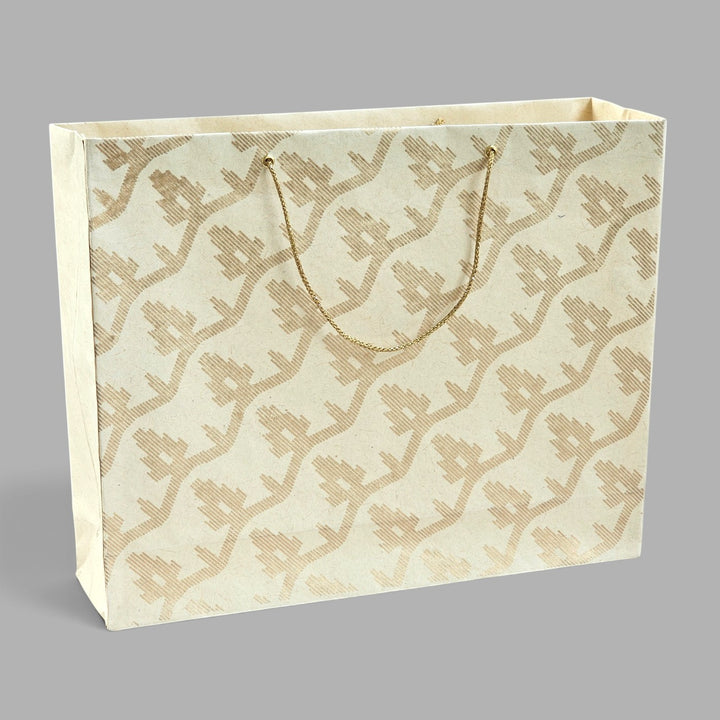 "Leheriya" Handmade Golden Screen Printed Large Paper Bag For Festive Gifting