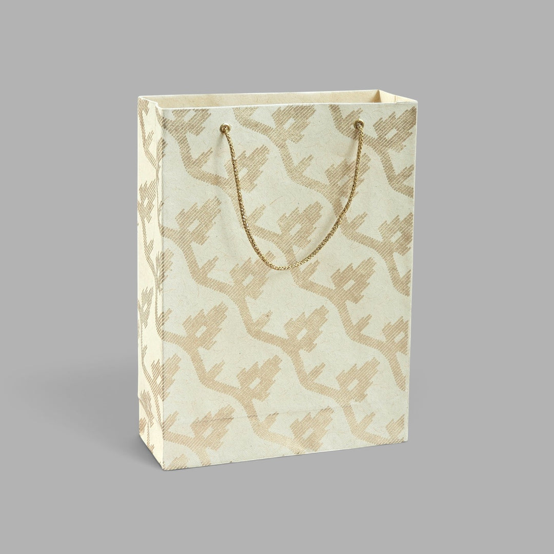 "Leheriya" Handmade Golden Screen Printed Small Paper Bag For Festive Gifting