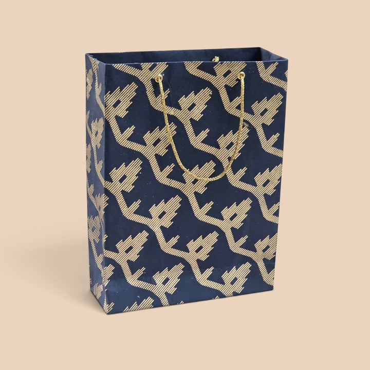 "Leheriya" Handmade Golden Screen Printed Small Paper Bag For Festive Gifting