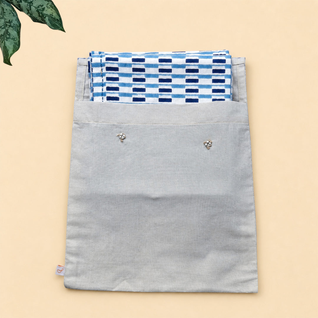 6 Pc | "Indigo Brick" Hand Block Printed Cotton Cloth Napkin Set For Festive Dining