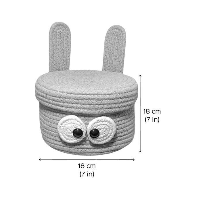 Handmade Coil Basketry Bunny Cotton Rope Basket For Kids