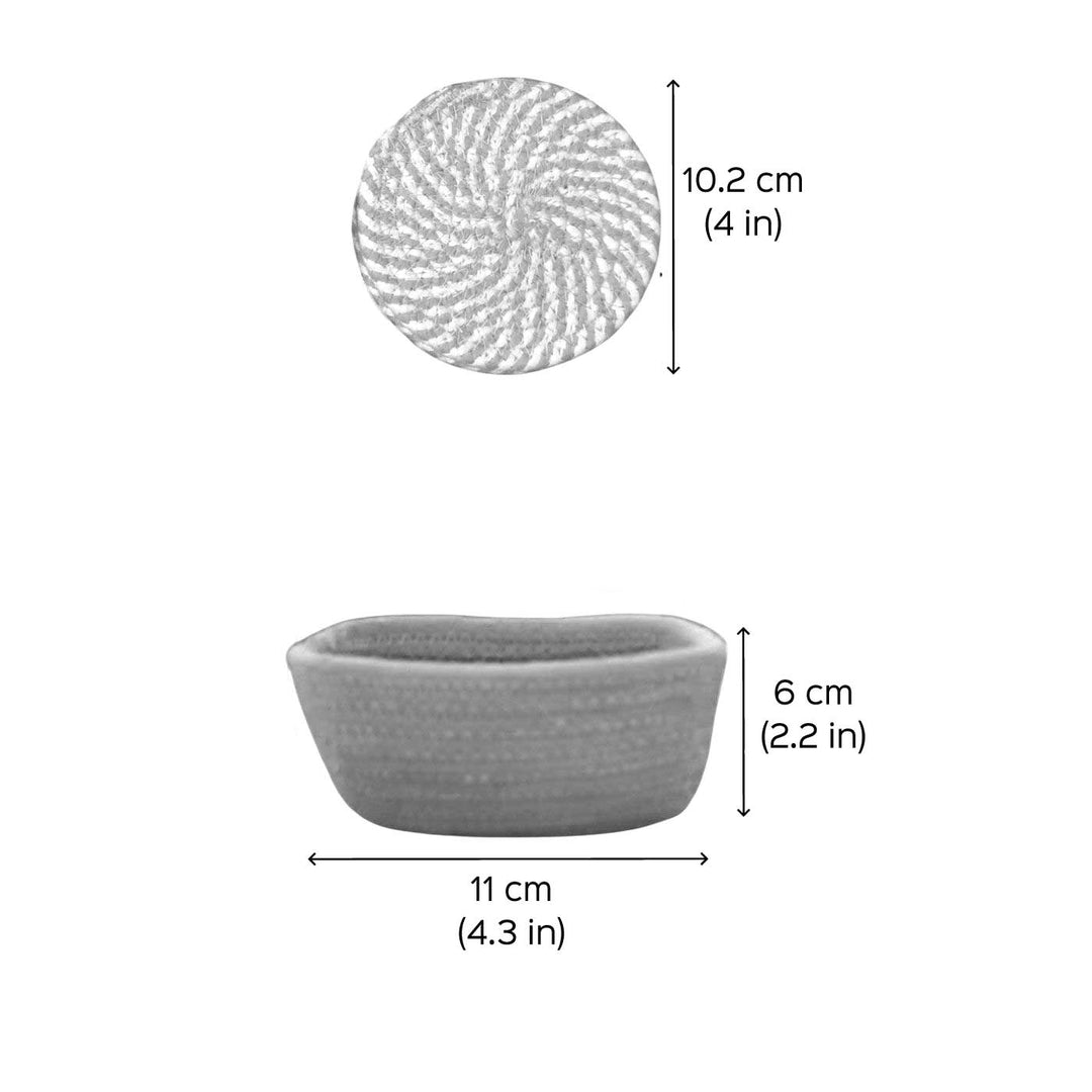 Handmade Coil Basketry Cotton Rope Coasters | Set Of 5