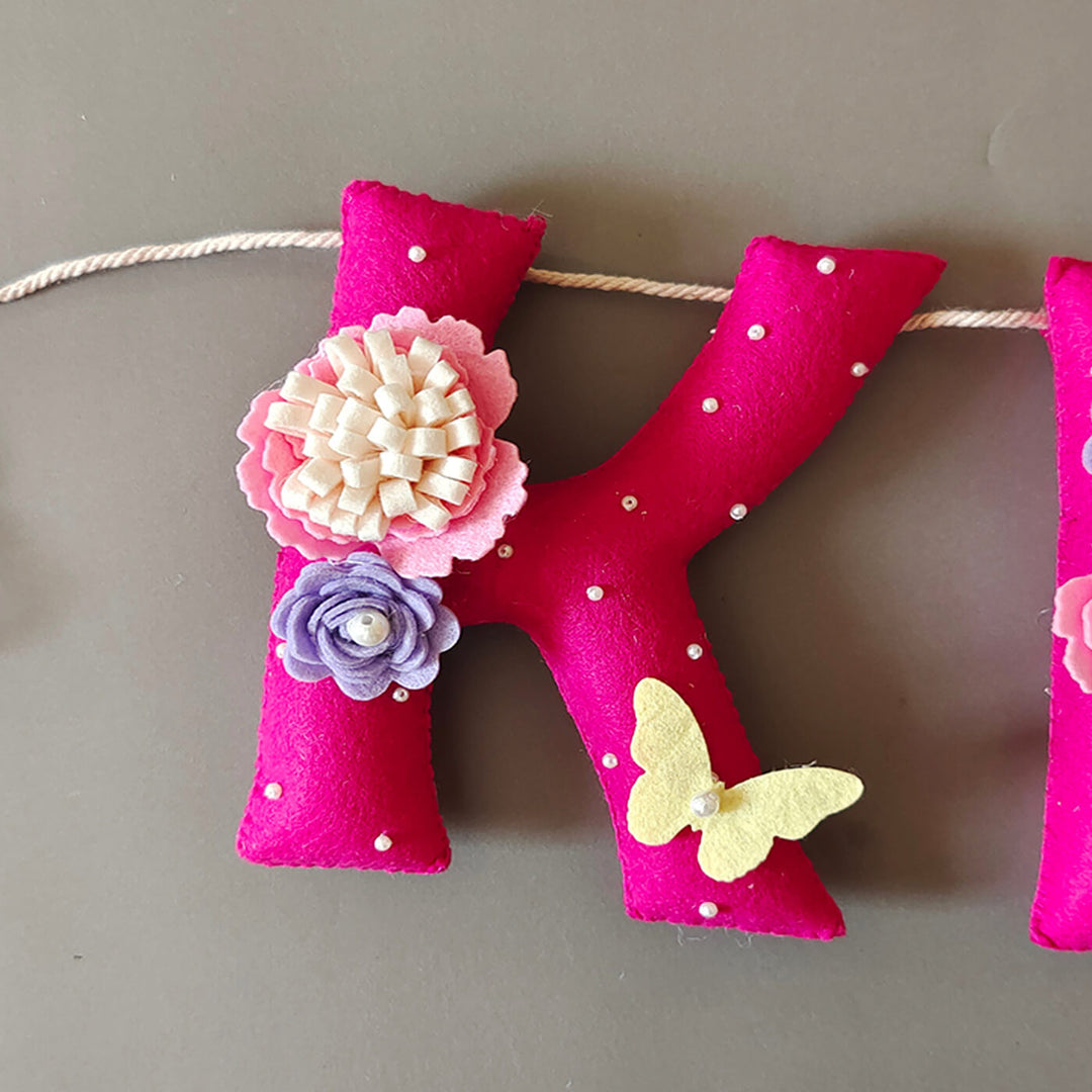 Hand-stitched Felt Name Bunting For Girls