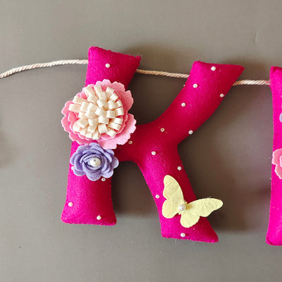 Hand-stitched Felt Name Bunting For Girls