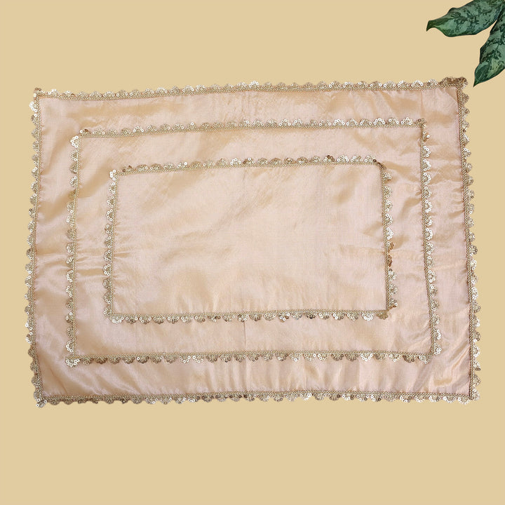 Handmade Tissue Fabric Tray Cover With Scallop Detail For Festive Decor