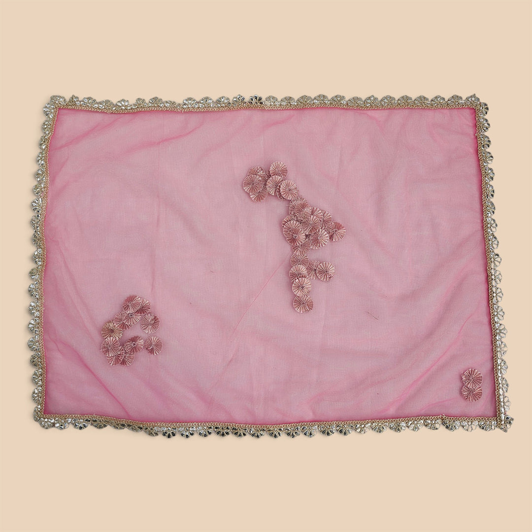Gota Work Sheer Net Thali/Tray Cover For Festive Decor