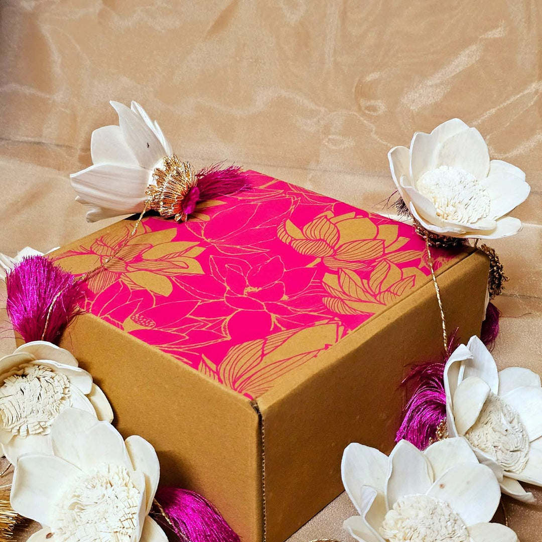 Set Of 2 | Handmade Pink Lotus LED String Hanging