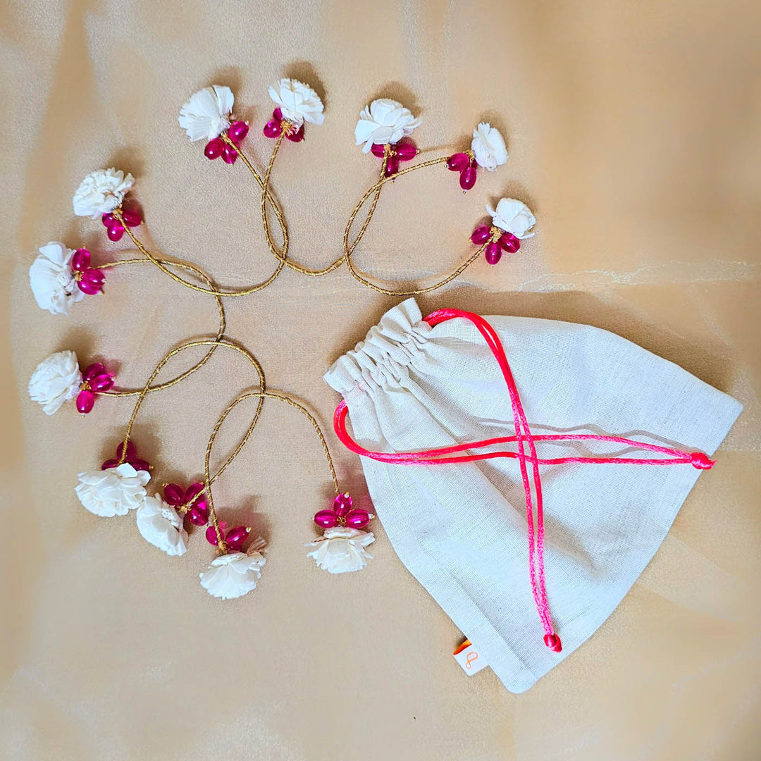 Handmade Flower Design Shola Napkin Rings | Set Of 6