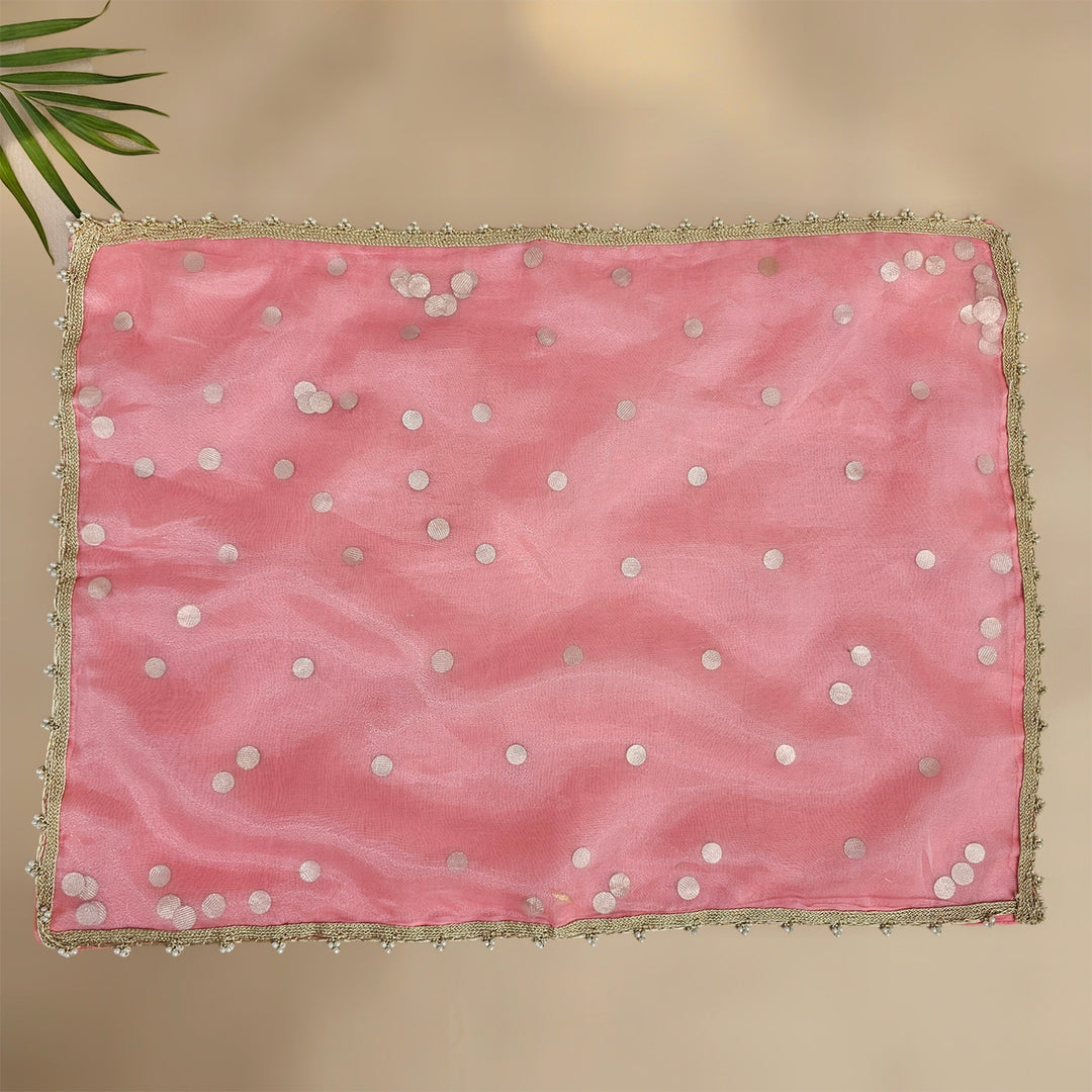 "Tikli" Organza Tray Cover With Shimmer Detail For Festive Decor